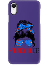 Load image into Gallery viewer, Firefighter Make You Life Safe Lady With Blue Ribbonhead Gift For Women Phone case
