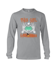 Load image into Gallery viewer, This Girl Loves Halloween Gift For Girls Unisex Long Sleeve
