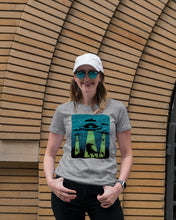 Load image into Gallery viewer, UFA Dinosaur T Rex Sky Full Of Stars Ladies Tee

