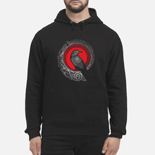 Load image into Gallery viewer, Raven Viking Culture Celtic Design Gray And Red Hoodie
