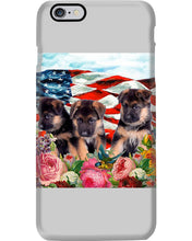 Load image into Gallery viewer, American Flag Sky Flower German Shepherd Gift For Dog Lovers Phone case
