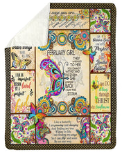 Load image into Gallery viewer, Butterflies Gift For February Girl God Says You Are Unique Sherpa Blanket
