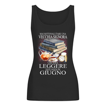 Load image into Gallery viewer, Mai Sottovalutare Una Vecchia Signore Che Ama Leggere Ed E Nata In Giugno Trending Ladies Flowy Tank
