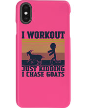 Load image into Gallery viewer, I Workout Just Kidding I Chase Goats Retro Vintage For Goat Lovers Phone case
