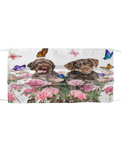 Load image into Gallery viewer, German Wirehaired Pointer With Peonies Gift For Dog Lovers Cloth Face Mask
