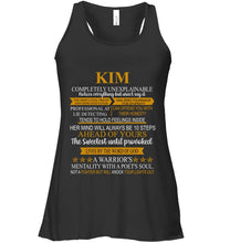 Load image into Gallery viewer, Kim Custom Name Gift A Warrior's Mentality With A Poet's Soul Ladies Flowy Tank
