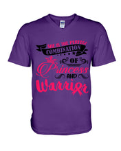 Load image into Gallery viewer, Princess And Warrior Breast Cancer Awareness  Special Custom Design Guys V-Neck
