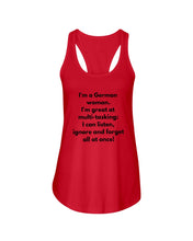 Load image into Gallery viewer, I'm A German Woman I'm Great At Multi Tasking Gift For Women Ladies Flowy Tank
