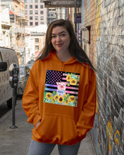 Load image into Gallery viewer, Pig America Flag Sunflower Special Custom Design Hoodie
