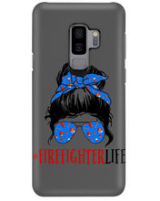 Load image into Gallery viewer, Firefighter Make You Life Safe Lady With Blue Ribbonhead Gift For Women Phone case
