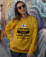 Load image into Gallery viewer, I'm Not Angry I'm Finnish I Smile From The Inside Trending Sweatshirt
