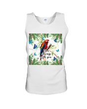Load image into Gallery viewer, Scarlet Macaw With Butterflies I Am Always With You Gift For Lover Unisex Tank Top
