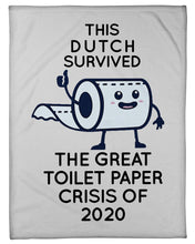 Load image into Gallery viewer, Dutch Survived The Great Toilet Paper Crisis Of 2020 For Personalized Nation Gift Fleece Blanket
