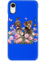 Load image into Gallery viewer, German Wirehaired Pointer With Peonies Gift For Dog Lovers Phone case
