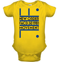 Load image into Gallery viewer, New Order Facd 501981 Movement Simple Unique Custom Design Baby Onesie
