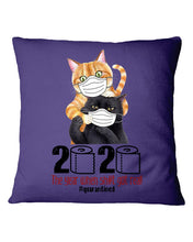 Load image into Gallery viewer, 2020 The Year When Shit Got Real Trending For Cat Lovers Pillow Cover
