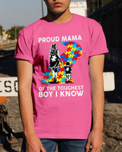 Load image into Gallery viewer, Proud Mama Of The Touchest Boy I Know Autism's Day Gift Guys Tee
