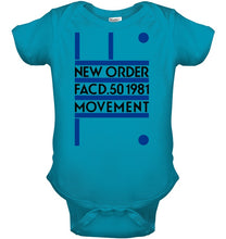 Load image into Gallery viewer, New Order Facd 501981 Movement Simple Unique Custom Design Baby Onesie
