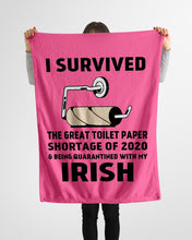 Load image into Gallery viewer, Toilet Paper Shortage Of 2020 Being Quarantined With My   Irish  Personalized Nation Fleece Blanket
