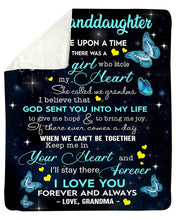 Load image into Gallery viewer, Gift For Granddaughter Butterflies Keep Me In Your Heart Sherpa Blanket
