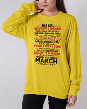 Load image into Gallery viewer, This Girl Has Fought A Thousand This Girl Was Born In March Unisex Long Sleeve
