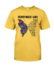 Load image into Gallery viewer, Birthday Gift For November Girl They Whispered To Her You Cannot Withstand The Storm Guys Tee
