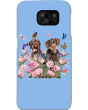 Load image into Gallery viewer, German Wirehaired Pointer With Peonies Gift For Dog Lovers Phone case
