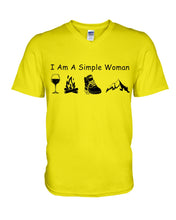 Load image into Gallery viewer, Simple Woman Loves Wine Camping Shoes And Climbing Guys V-Neck
