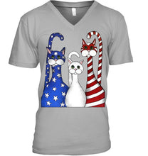 Load image into Gallery viewer, Cat Happy America  Independence's Day Special Custom Design Guys V-Neck

