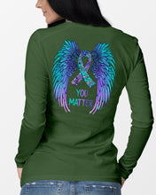 Load image into Gallery viewer, You Matter Ribbon Awareness With Angel Wings Unisex Long Sleeve
