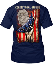 Load image into Gallery viewer, Correctional Officer America Flag  Special Custom Design Guys Tee
