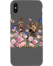 Load image into Gallery viewer, German Wirehaired Pointer With Peonies Gift For Dog Lovers Phone case
