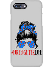Load image into Gallery viewer, Firefighter Make You Life Safe Lady With Blue Ribbonhead Gift For Women Phone case
