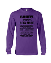 Load image into Gallery viewer, Gift For Husband Taken By A November Sexy Wife Who Happens To Cuss A Lot Unisex Long Sleeve
