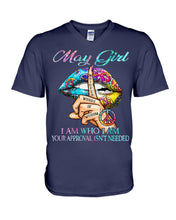 Load image into Gallery viewer, May Girl I Am Who I Am Trending For Birthday Gift Guys V-Neck
