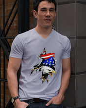 Load image into Gallery viewer, Eagle Giant Scratch USA Flag Gift For Women Guys V-Neck
