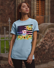 Load image into Gallery viewer, Pig America Flag Sunflower Special Custom Design Guys Tee
