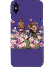 Load image into Gallery viewer, German Wirehaired Pointer With Peonies Gift For Dog Lovers Phone case
