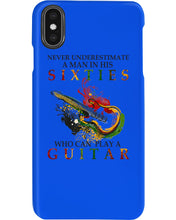 Load image into Gallery viewer, Never Underestimate A 60 Year Old Man Can Play A Guitar Phone case
