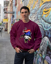 Load image into Gallery viewer, Eagle Giant Scratch USA Flag Gift For Women Sweatshirt
