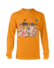 Load image into Gallery viewer, Pekingese With Peonies Gift For Dog Lovers Unisex Long Sleeve
