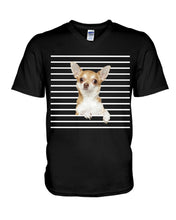 Load image into Gallery viewer, ln Chihuahua Horizontal Stripes Gift For Dog Lovers Guys V-Neck
