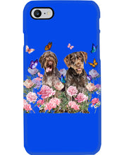 Load image into Gallery viewer, German Wirehaired Pointer With Peonies Gift For Dog Lovers Phone case
