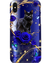 Load image into Gallery viewer, Black Cat Glorious Roses And Butterflies Gift For Cat Lovers Phone case
