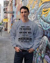 Load image into Gallery viewer, I'm The Lucky One Because I Get To Be Her Husband Gift For Husband Sweatshirt
