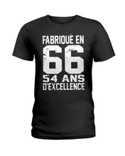 Load image into Gallery viewer, Fabrique En 66 54 Ans D'Excellence Custom Design Gift For Friends Ladies Tee
