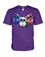 Load image into Gallery viewer, Lovely Phone Case Three Owl With US Flag Gift For Owl Lovers Guys V-Neck
