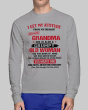 Load image into Gallery viewer, I Get My Attitude From My Freakin' Awesome Grandma Who Was Born In April Unisex Long Sleeve
