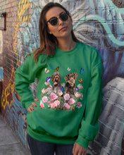 Load image into Gallery viewer, German Wirehaired Pointer With Peonies Gift For Dog Lovers Sweatshirt
