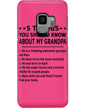Load image into Gallery viewer, 5 Things You Should Know About My April Grandpa For Birthday Gift Phone case
